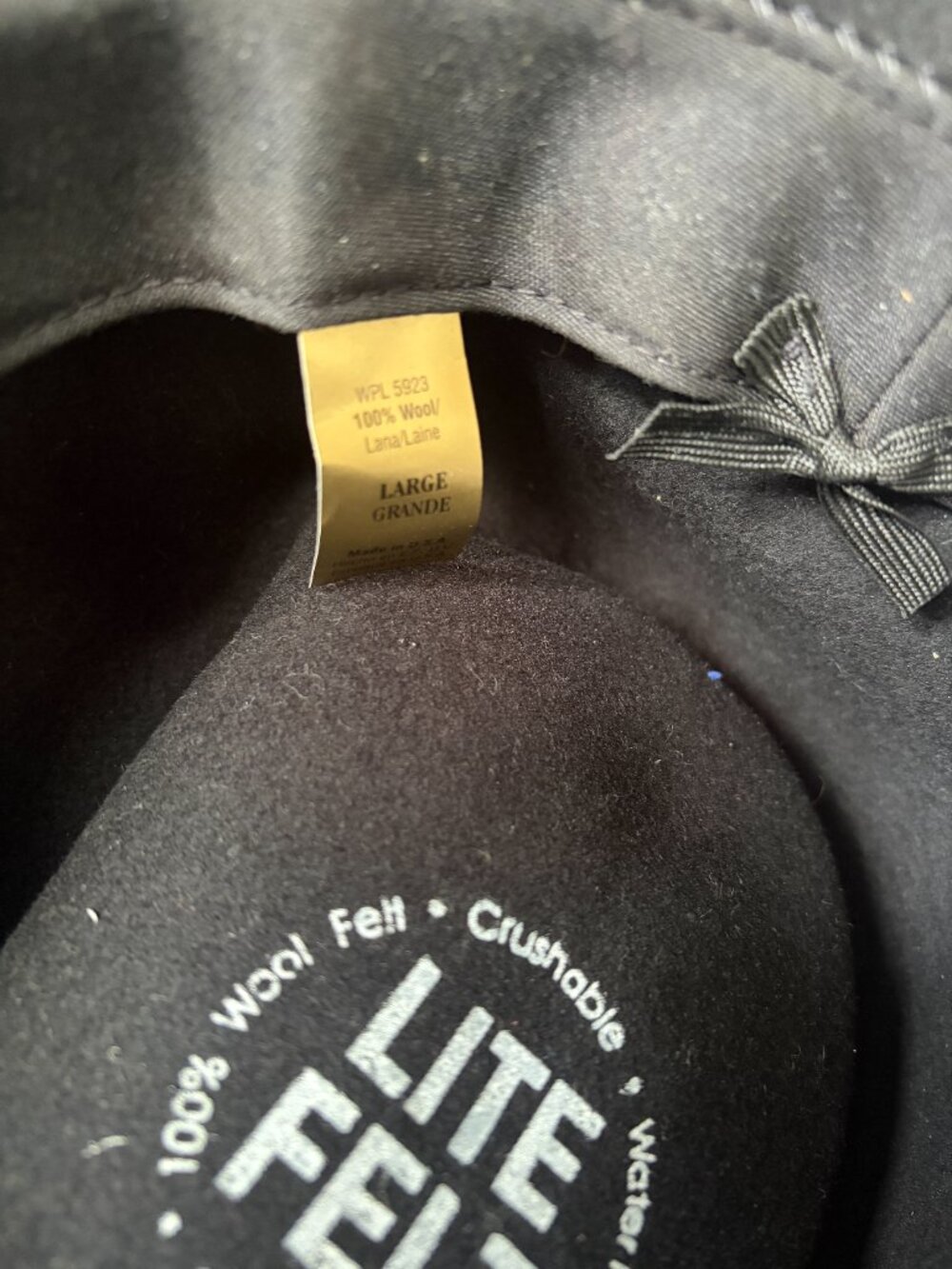 MinneTonka Wool Felt Hat Size Large Beaded Geometric Hat Band Black - Picture 9 of 9